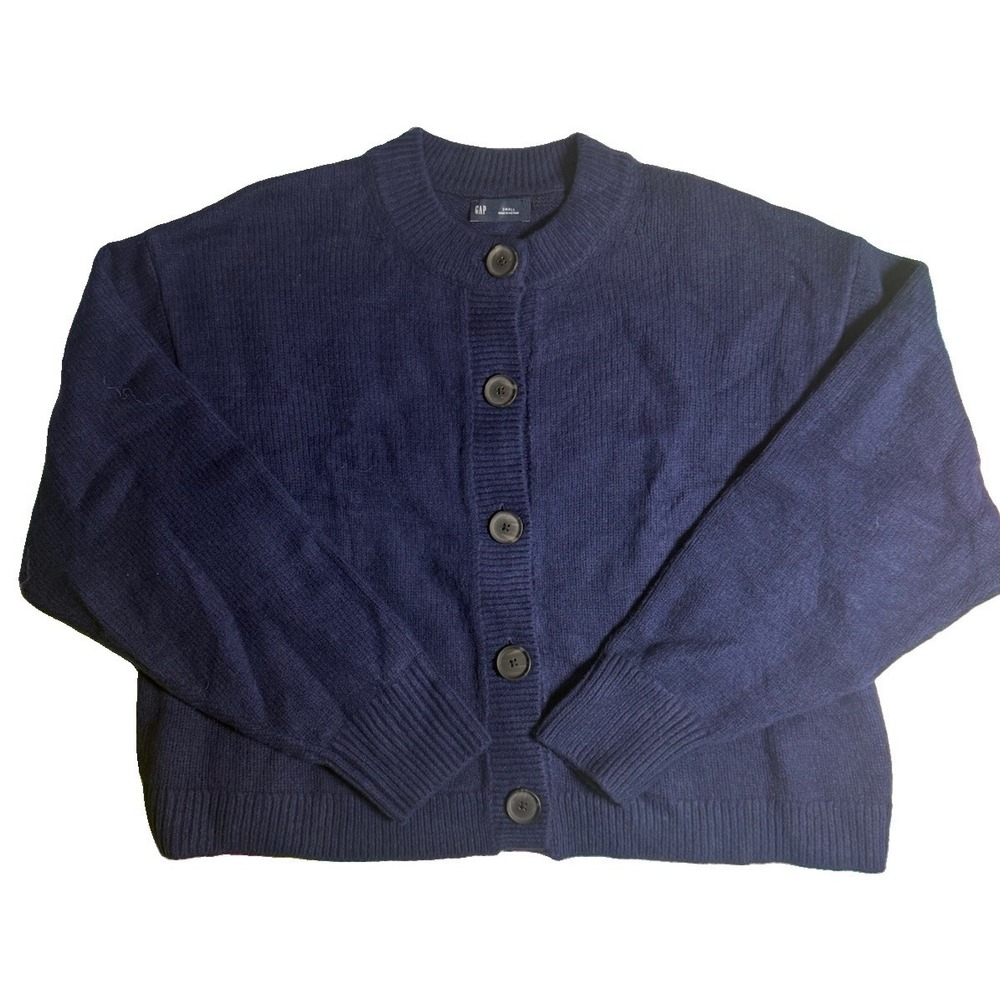 Gap Sweater Women's Small Navy Blue Cotton Knit Cardigan EUC